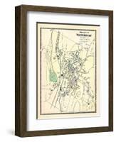 1868, Waterbury City Plan, Connecticut, United States-null-Framed Giclee Print