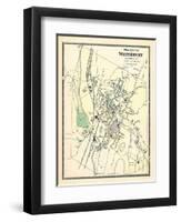 1868, Waterbury City Plan, Connecticut, United States-null-Framed Giclee Print