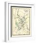 1868, Waterbury City Plan, Connecticut, United States-null-Framed Giclee Print