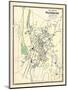 1868, Waterbury City Plan, Connecticut, United States-null-Mounted Giclee Print