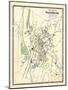 1868, Waterbury City Plan, Connecticut, United States-null-Mounted Giclee Print