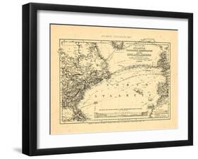 1869, Atlantic Ocean, Telegraph Communication between France, England, and America-null-Framed Giclee Print