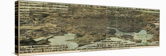 1869, Baltimore Bird's Eye View, Maryland, United States-null-Stretched Canvas