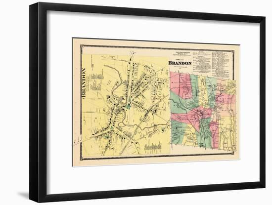 1869, Brandon, Brandon Town, Vermont, United States-null-Framed Giclee Print