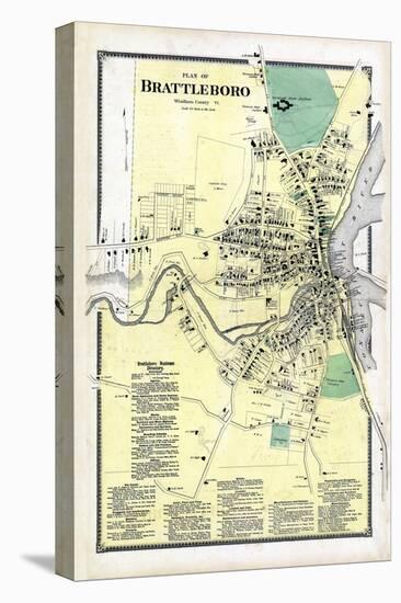 1869, Brattleboro Plan, Vermont, United States-null-Stretched Canvas
