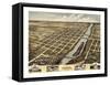 1869, Geneva Bird's Eye View, Illinois, United States-null-Framed Stretched Canvas