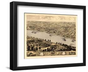 1869, Jefferson City Bird's Eye View, Missouri, United States-null-Framed Giclee Print