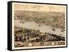 1869, Jefferson City Bird's Eye View, Missouri, United States-null-Framed Stretched Canvas