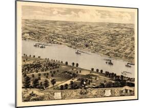 1869, Jefferson City Bird's Eye View, Missouri, United States-null-Mounted Giclee Print
