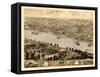 1869, Jefferson City Bird's Eye View, Missouri, United States-null-Framed Stretched Canvas