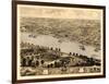 1869, Jefferson City Bird's Eye View, Missouri, United States-null-Framed Giclee Print