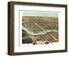 1869, Kankakee Bird's Eye View, Illinois, United States-null-Framed Giclee Print