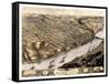 1869, Kansas City Bird's Eye View, Missouri, United States-null-Framed Stretched Canvas