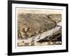 1869, Kansas City Bird's Eye View, Missouri, United States-null-Framed Giclee Print