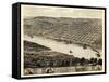 1869, Leavenworth Bird's Eye View, Kansas, United States-null-Framed Stretched Canvas