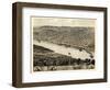 1869, Leavenworth Bird's Eye View, Kansas, United States-null-Framed Giclee Print