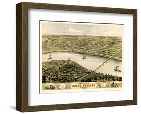 1869, Saint Charles Bird's Eye View, Missouri, United States-null-Framed Giclee Print