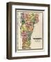 1869, Vermont Map, Vermont, United States-null-Framed Giclee Print