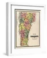 1869, Vermont Map, Vermont, United States-null-Framed Giclee Print