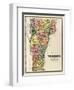 1869, Vermont Map, Vermont, United States-null-Framed Giclee Print