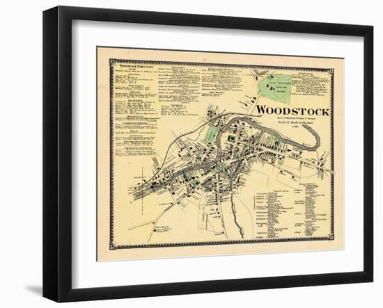 1869, Woodstock Town, Vermont, United States-null-Framed Giclee Print