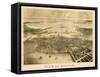 1870, Boston Bird's Eye View on July 4th, Massachusetts, United States-null-Framed Stretched Canvas