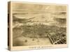 1870, Boston Bird's Eye View on July 4th, Massachusetts, United States-null-Stretched Canvas