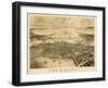1870, Boston Bird's Eye View on July 4th, Massachusetts, United States-null-Framed Premium Giclee Print