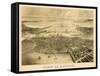 1870, Boston Bird's Eye View on July 4th, Massachusetts, United States-null-Framed Stretched Canvas
