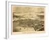 1870, Boston Bird's Eye View on July 4th, Massachusetts, United States-null-Framed Giclee Print