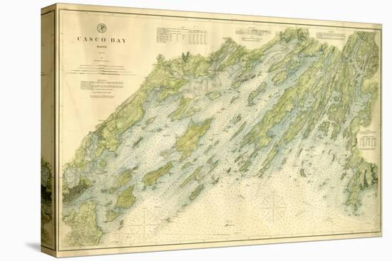 1870, Casco Bay Chart, Maine, Maine, United States-null-Stretched Canvas