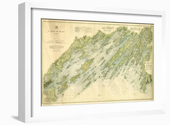 1870, Casco Bay Chart, Maine, Maine, United States-null-Framed Giclee Print