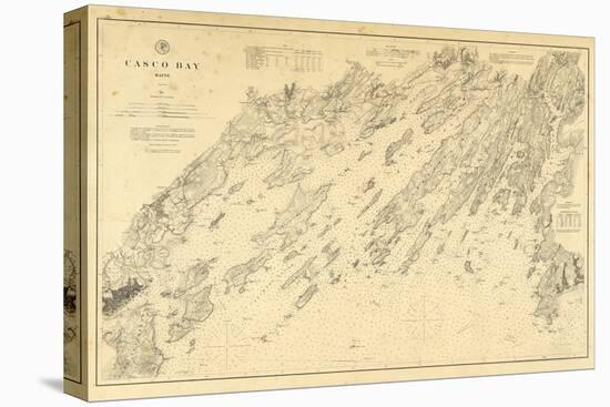 1870, Casco Bay Chart Maine, Maine, United States-null-Stretched Canvas