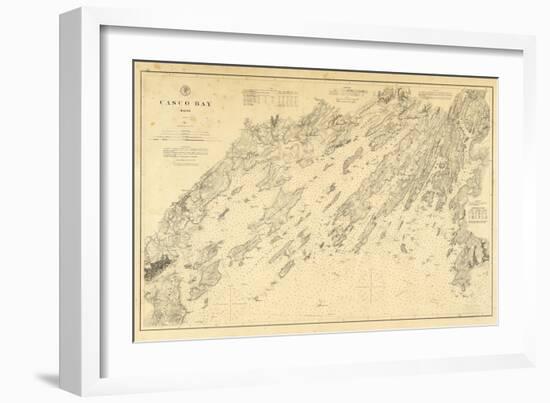 1870, Casco Bay Chart Maine, Maine, United States-null-Framed Giclee Print