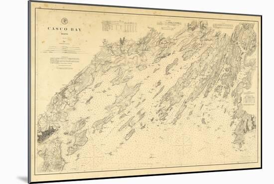 1870, Casco Bay Chart Maine, Maine, United States-null-Mounted Giclee Print