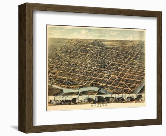 1870, Dayton Bird's Eye View, Ohio, United States-null-Framed Giclee Print