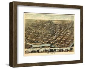 1870, Dayton Bird's Eye View, Ohio, United States-null-Framed Giclee Print