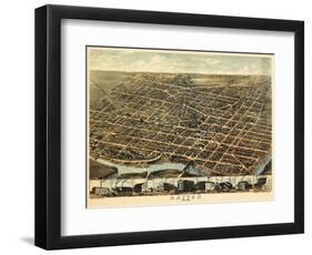 1870, Dayton Bird's Eye View, Ohio, United States-null-Framed Giclee Print