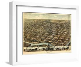 1870, Dayton Bird's Eye View, Ohio, United States-null-Framed Giclee Print