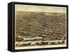 1870, Dayton Bird's Eye View, Ohio, United States-null-Framed Stretched Canvas