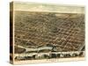 1870, Dayton Bird's Eye View, Ohio, United States-null-Stretched Canvas