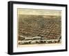 1870, Dayton Bird's Eye View, Ohio, United States-null-Framed Giclee Print