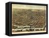 1870, Dayton Bird's Eye View, Ohio, United States-null-Framed Stretched Canvas