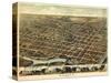 1870, Dayton Bird's Eye View, Ohio, United States-null-Stretched Canvas