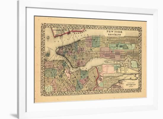 1870, New York and Brooklyn-null-Framed Giclee Print