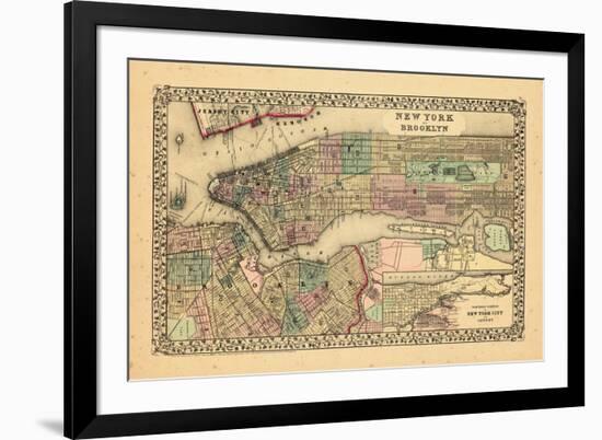 1870, New York and Brooklyn-null-Framed Giclee Print