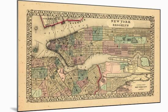 1870, New York and Brooklyn-null-Mounted Giclee Print