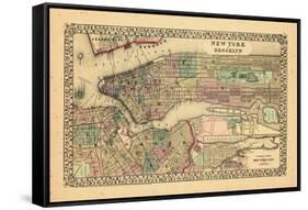 1870, New York and Brooklyn-null-Framed Stretched Canvas
