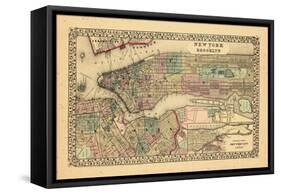 1870, New York and Brooklyn-null-Framed Stretched Canvas