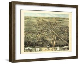 1870, Norwalk Bird's Eye View, Ohio, United States-null-Framed Giclee Print